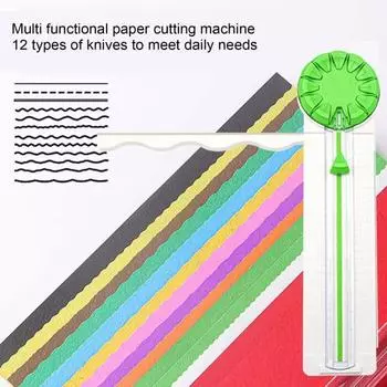 Нож для резки бумаги 12 в 1, многофункциональный инструмент для скрапбукинга с безопасным дизайном, поворотный стол, прецизионный измерительный инструмент для резки декоративной бумаги белый