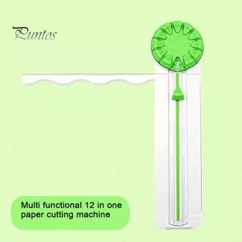 Нож для резки бумаги 12 в 1, многофункциональный инструмент для скрапбукинга с безопасным дизайном, поворотный стол, прецизионный измерительный инструмент для резки декоративной бумаги белый