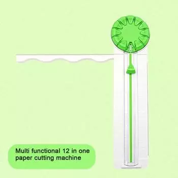 Нож для резки бумаги 12 в 1, многофункциональный инструмент для скрапбукинга с безопасным дизайном, поворотный стол, прецизионный измерительный инструмент для резки декоративной бумаги белый