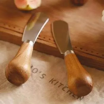 Нож для резки масла с деревянной ручкой, ножи для нарезки сыра, тостов, посуда для завтрака, разбрасыватели варенья, резак для крема, кухонные инструменты