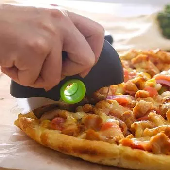 Нож для резки пиццы из нержавеющей стали, съемный барабан, защитный круглый диск, нож для блинов с защитным чехлом для рук, инструменты для пиццы