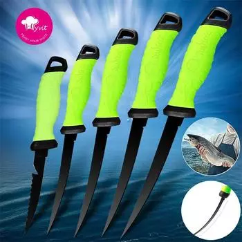 Нож для рыбалки на открытом воздухе, кухонные ножи, нож 5-9 дюймов для рыбного филе, мяса, лезвие из нержавеющей стали, соленой воды