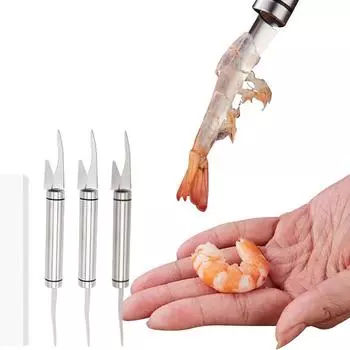 Нож для рыбной пасти 5 в 1 - многофункциональный строгальный станок для рыбной чешуи из нержавеющей стали, двухрядный нож для чистки креветок, инструмент для развертки креветок
