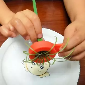 Нож для шинковки Прочный Удобный Креативный Детальный Удобная Ручка Измельченный Полипропилен 12 Лезвий Измельчитель для зеленого лука Кухонные Принадлежности оранжевый