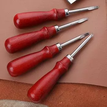 Нож для снятия фаски с кожи, ручной инструмент для резки кромок с деревянной ручкой, инструменты для самостоятельной работы 1mm