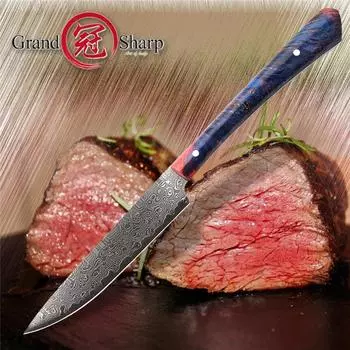 Нож для стейка, дамасский кухонный нож vg10, японский дамасский стальной универсальный нож для очистки овощей, кухонные ножи шеф-повара, кухонные инструменты, подарок
