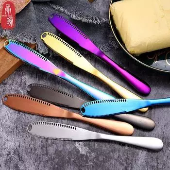 Нож для сыра, масла, нержавеющая сталь, западный сыр с отверстиями, нож для намазывания сливок, хлеба, варенья, посуда для завтрака, кухонные инструменты 1pcs золотой