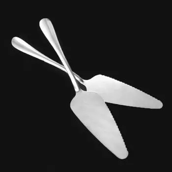 Нож для торта из нержавеющей стали Лопатка для торта из нержавеющей стали Зубчатая треугольная лопатка Лопатка для пиццы Инструменты для выпечки Лопатка для сыра