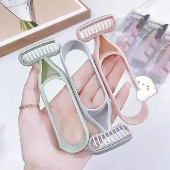 Нож для удаления волос на теле, подмышках, ногах, бикини, лезвия для удаления волос, женские, 3 бритвенных лезвия, нечувствительные цвета, ручной нож для удаления волос зелёный