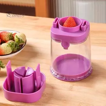 Нож для винограда и ломтерезка из нержавеющей стали, ломтерезка для фруктов, инструмент для малышей, простой в использовании, резак для помидоров черри, клубники, салата, украшения торта темно-синий