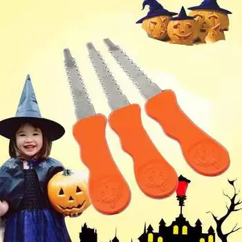 Нож для вырезания тыквы для детей своими руками, творческое моделирование, ручная работа, нож для вырезания тыквы на Хэллоуин из нержавеющей стали, декор на Хэллоуин