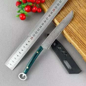 Нож из дамасской стали, кованое вручную лезвие, деревянная ручка, кухонные ножи, топор, нож для мяса, фруктов, рыбы, нож для обвалки, поварской нож для барбекю, мясника with cover