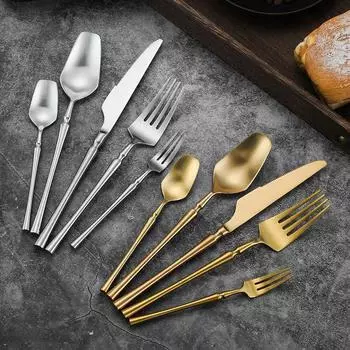 Нож из нержавеющей стали 304, вилка, ложка, ресторан, отель, посуда в западном стиле, утолщенный креативный маленький прыгающий нож и вилка в стиле барона на талии