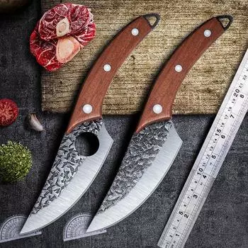 Нож мясника Кованый нож для обвалки Тесак для мяса Кухонный нож из нержавеющей стали Нож шеф-повара для овощей A with cover