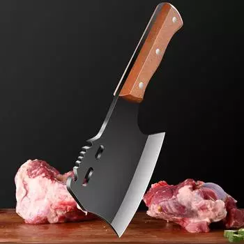 Нож ручной ковки из высокоуглеродистой стали, бытовой нож для нарезки и разделки мяса, специальный нож для повара, разделочный нож для костей