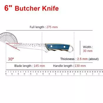 Нож ручной ковки, мясницкий нож, кухонный нож для обвалки мяса, деревянная ручка, мясницкий нож, нож для резки мяса, поварской нож из нержавеющей стали с полным хвостовиком