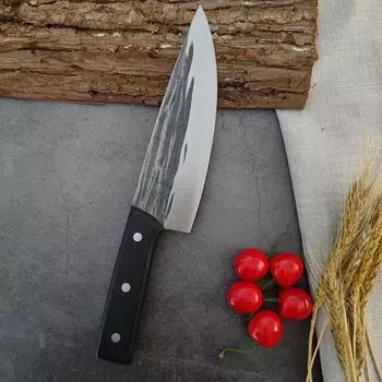 Нож шеф-повара ручной работы, нож для мяса, нержавеющая сталь, традиционная деревянная ручка, китайские ножи для убоя without cover