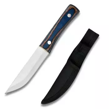 Нож шеф-повара с деревянной ручкой Нож для расколки Тесак для мяса Многоцелевой нож Нож для говядины синий