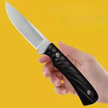 Ножи для активного отдыха высокой твердости, цельный нож с ручкой из черного дерева, походный прямой нож, ножны для охоты, EDC, для выживания