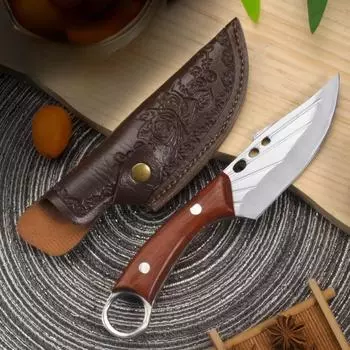 Ножи для обвалки, нож для барбекю ручной работы «Танто», утолщенное лезвие толщиной 5 мм, качественные ручки, высококачественная рукоятка из красного дерева, тяжелая и острая на ощупь