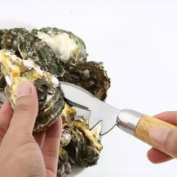 Ножи для устриц с деревянной ручкой, домашний утолщенный нож из нержавеющей стали для профессионалов, многоцелевой нож для гребешков, инструмент для устриц