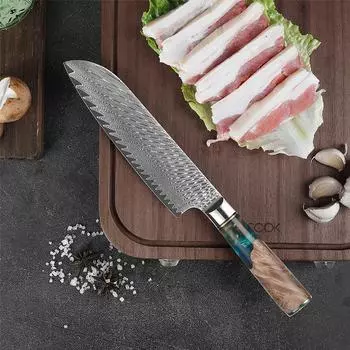Ножи Сантоку из дамасской стали, резак для фруктов и овощей, кухонный нож, инструменты для приготовления пищи