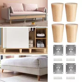 Ножки для столов из цельного дерева, сменные ножки для мебели, высокая прочность, простая установка, универсальные сменные детали для ножек для мебели 10cm