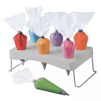 Ножки из нержавеющей стали Держатель для мешочков с глазурью Многоотверстий Мешочки для украшения Полка Рабочий стол Blue