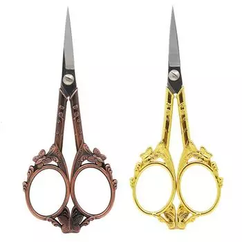 Ножницы-бабочки из нержавеющей стали, винтажные резные ремесленные маленькие ножницы, ножницы для обрезки бровей, инструменты для красоты, 1 шт.