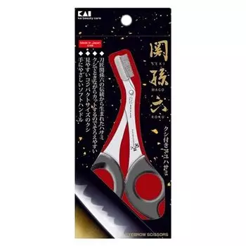 Ножницы для бороды Kai Corporation KAI Seki Magoroku с насечками, произведенные в Японии, HC3531, расческа, для подравнивания, съемная, мужская,