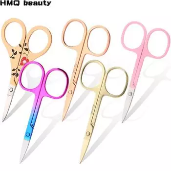 Ножницы для бровей из нержавеющей стали, инструменты для ногтей, ножницы для бровей, носа, ресниц, многофункциональный триммер для волос на лице, инструмент для макияжа и красоты