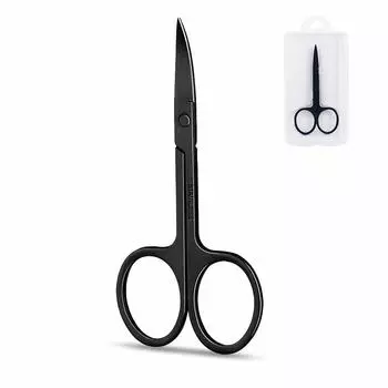 Ножницы для бровей Ножницы для волос из высококачественной нержавеющей стали с изогнутым лезвием Ножницы для бровей и накладных ресниц Косметические ножницы Кусачки для ногтей Коробка для хранения