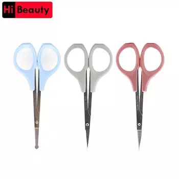 Ножницы для бровей, триммер, лезвия из нержавеющей стали, прямой локоть, триммер для ресниц, ножницы для бритвы, машинка для стрижки волос в носу
