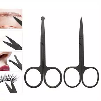 Ножницы для черного носа из нержавеющей стали с круглой головкой, триммер для красоты, триммеры для волос в носу, портативные эргономичные инструменты для стрижки волос в носу