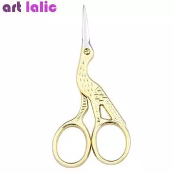 Ножницы для дизайна ногтей, золотые ножницы из нержавеющей стали, винтажные ножницы для вышивки, ножницы для дизайна ногтей, кусачки для птиц серебряный