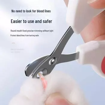 Ножницы для кошачьих когтей с защитой от кровотечения: Безопасный, удобный для новичков триммер для ногтей, предотвращающий травмы Soft rubber model белый/оранжевый