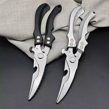 Ножницы для куриных костей, кухонные ножницы из нержавеющей стали, ножницы для стрижки морепродуктов, курицы, птицы, резак серебряный