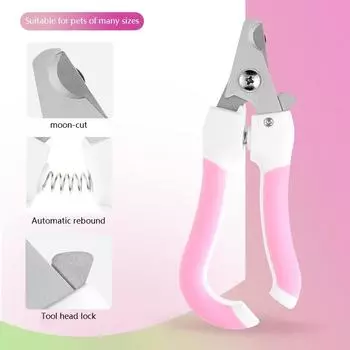 Ножницы для ногтей для домашних животных, кусачки для когтей для кошек и собак, острый нож из нержавеющей стали, большие и маленькие товары для домашних животных розовый