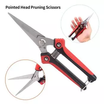 Ножницы для обрезки с острым лезвием, зубчатый край, предохранительный замок, пружина отскока, эргономичные ножницы для обрезки с заостренной головкой, товары для дома синий