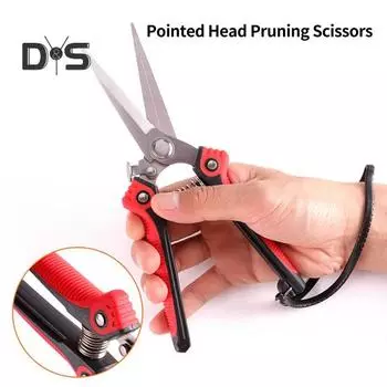 Ножницы для обрезки с острым лезвием, зубчатый край, предохранительный замок, пружина отскока, эргономичные ножницы для обрезки с заостренной головкой, товары для дома красный черный