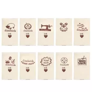 Ножницы для овец с рисунком, ручная работа с любовью, швейные аксессуары, бирки для одежды, тканевые этикетки для одежды