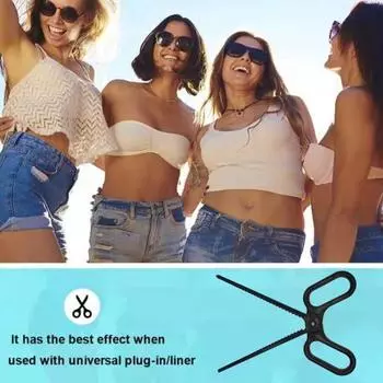 Ножницы для подкладки под грудь, зажим для регулировки чашек бюстгальтера с эргономичной ручкой, простой в использовании спортивный бюстгальтер, инструмент для вставки подкладки под бикини чёрный