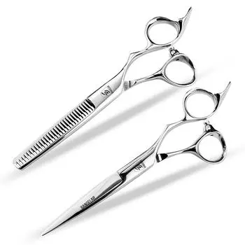 Ножницы для стрижки и парикмахерские ножницы Sangelar длиной 6 дюймов, ножницы из нержавеющей стали премиум-класса с гладкими и острыми лезвиями для салонов (Бесплатная сумка) Cutting Scissors