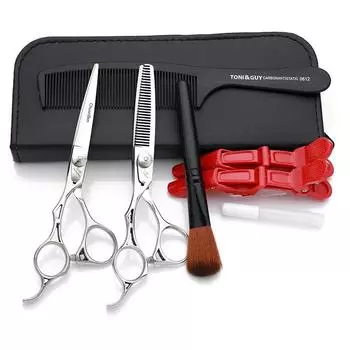 Ножницы для стрижки волос для левшей, парикмахерские ножницы для левшей, сверхбыстрые 6-дюймовые ножницы для левшей, ножницы с плоскими зубьями, специальные ножницы 7-piece set