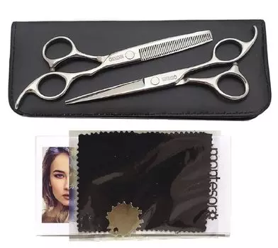 ножницы для стрижки волос montesoro, материал SUS440C, 6 шт., для правой руки, ножницы, парикмахерские ножницы, нержавеющие, высокого качества серебряный