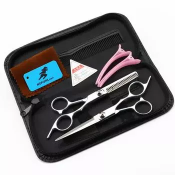Ножницы для волос 6 дюймов, нержавеющая сталь, парикмахерские ножницы для стрижки волос, филировочные ножницы, набор для стрижки, дропшиппинг