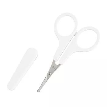 Ножницы для волос в носу Kai KAI с тонким лезвием и круглым колпачком KQ3105, наконечник, в комплекте, лезвие, серебряный