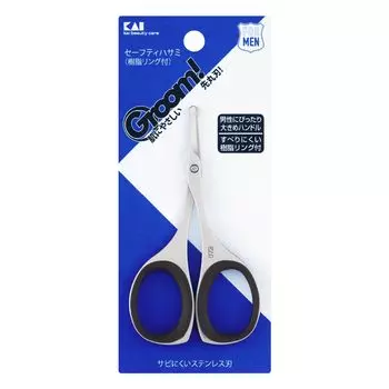 Ножницы для волос в носу Kai с закругленными кончиками для бровей и нежелательных волос HC3047 Жених! чёрный