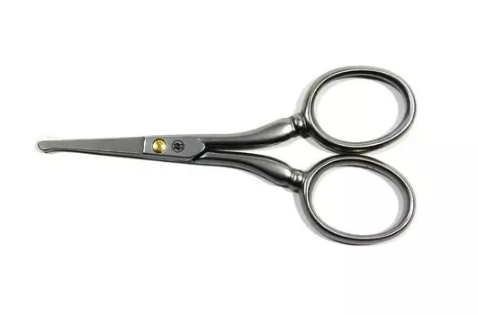 Ножницы для волос в носу Robert Klass 9 см из нержавеющей стали с кожаным чехлом и винтами (Германия) (Прямо) позолоченный