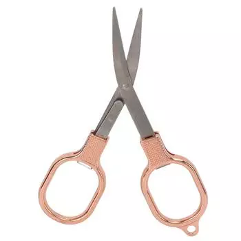 Ножницы для вышивания с острым лезвием, складной дизайн, портативные, розовое золото, нержавеющая сталь, ткань
